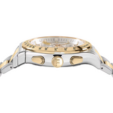 Ferragamo Men’s Swiss Made Quartz Two Tone Stainless Steel Silver Dial 42mm Watch SFKZ00523